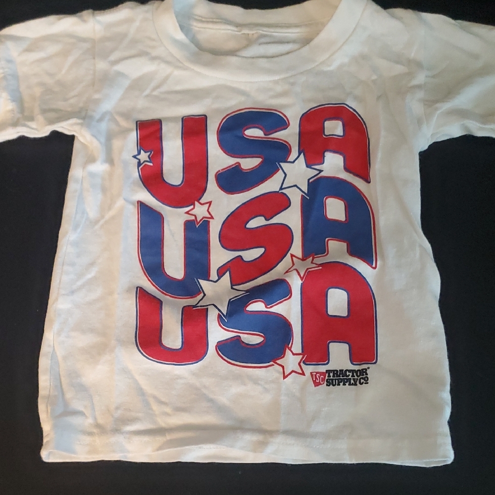 Tractor Supply Co. Kids USA Graphic Tee - White with Red & Blue